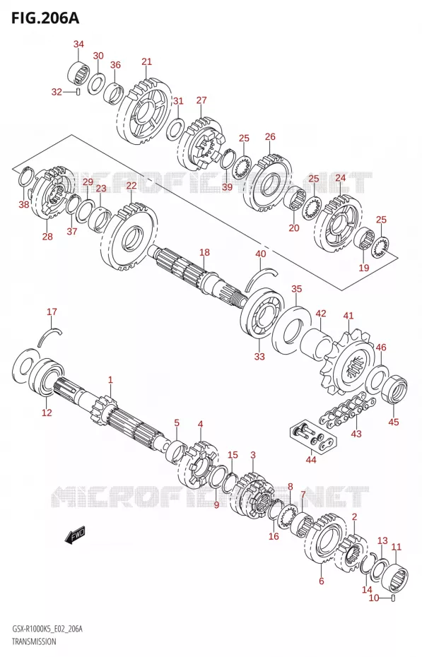 TRANSMISSION Suzuki MOTO 1000 GSX-R 2006  GSX-R1000 K6 (E24)