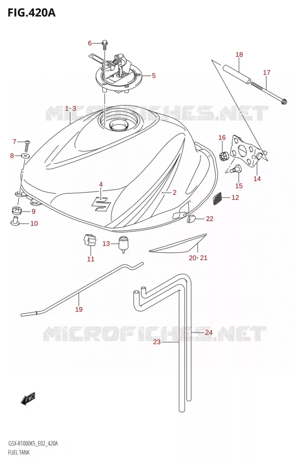 BENZINETANKSX-R1000:K5:(E02,E19)) Suzuki MOTO 1000 GSX-R 2005  GSX-R1000 K5 (E37)