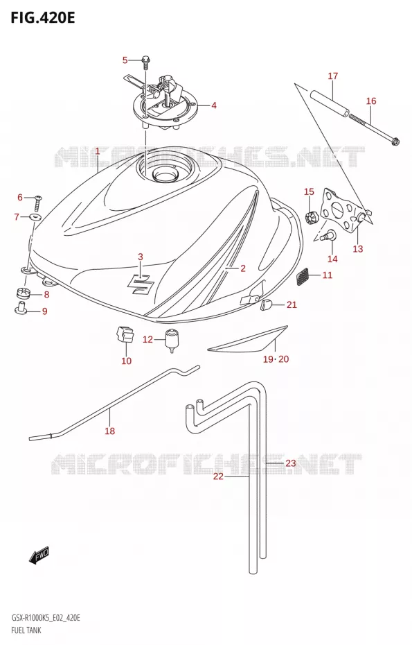 BENZINETANKSX-R1000U2:K6:E19) Suzuki MOTO 1000 GSX-R 2005  GSX-R1000 K5 (E37)
