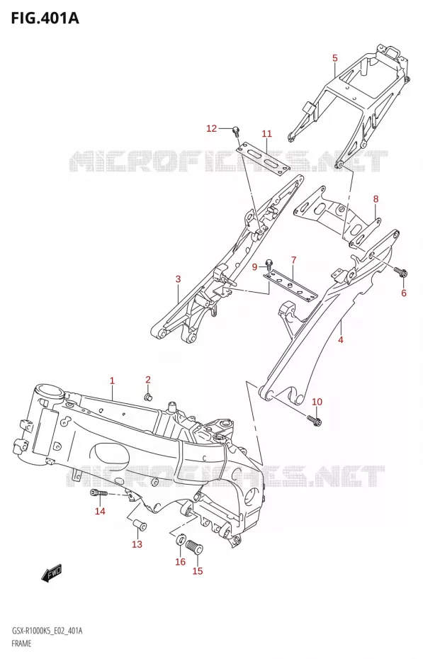 FRAME Suzuki MOTO 1000 GSX-R 2005  GSX-R1000 K5 (E24)