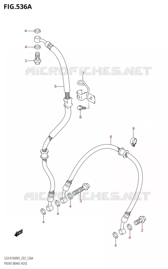 FRONT REMSLANG Suzuki MOTO 1000 GSX-R 2005  GSX-R1000 K5 (E19)