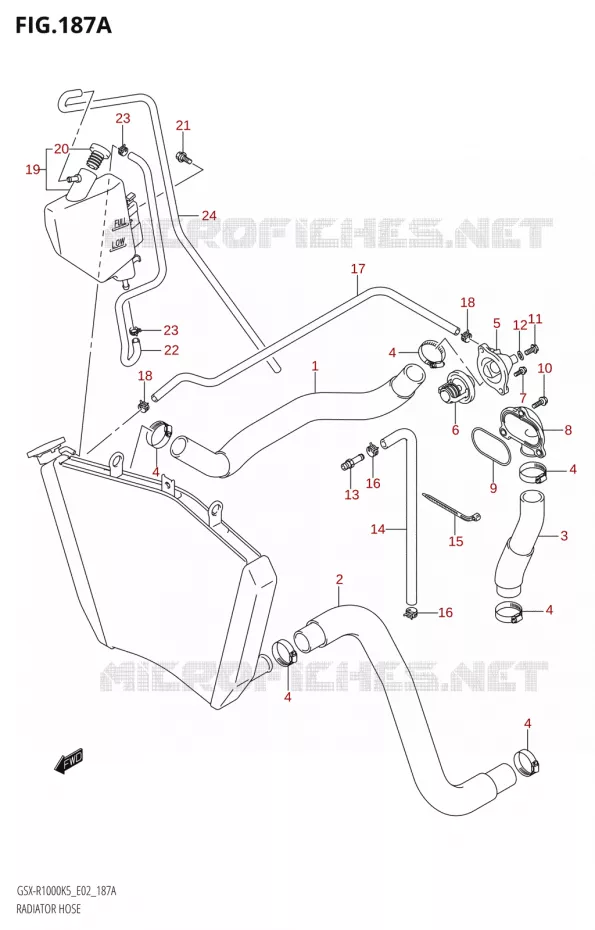 RADIATOR SLANG - EXPANSIEVAT Suzuki MOTO 1000 GSX-R 2005  GSX-R1000 K5 (E02)