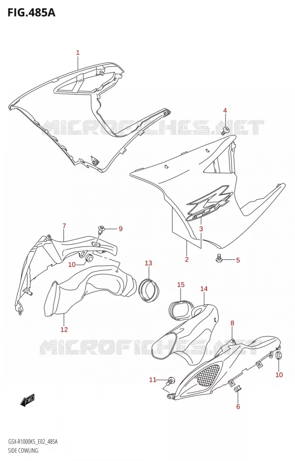 SIDE KUIPNG (GSX-R1000:K5:(E02,E19,E24,P37)) Suzuki MOTO 1000 GSX-R 2005  GSX-R1000 K5 (E02)