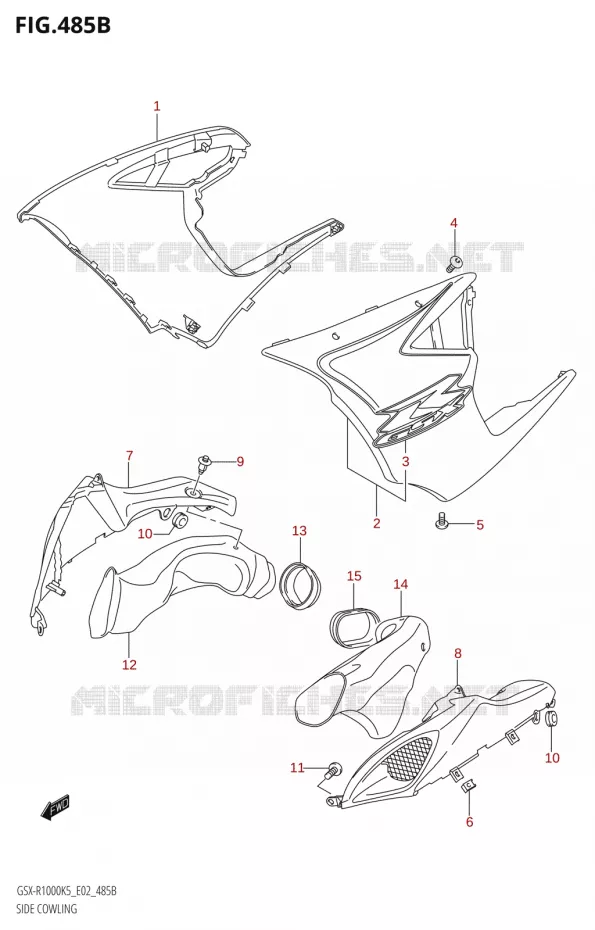 SIDE KUIPNG (GSX-R1000U2:K5:E19) Suzuki MOTO 1000 GSX-R 2005  GSX-R1000 K5 (E02)
