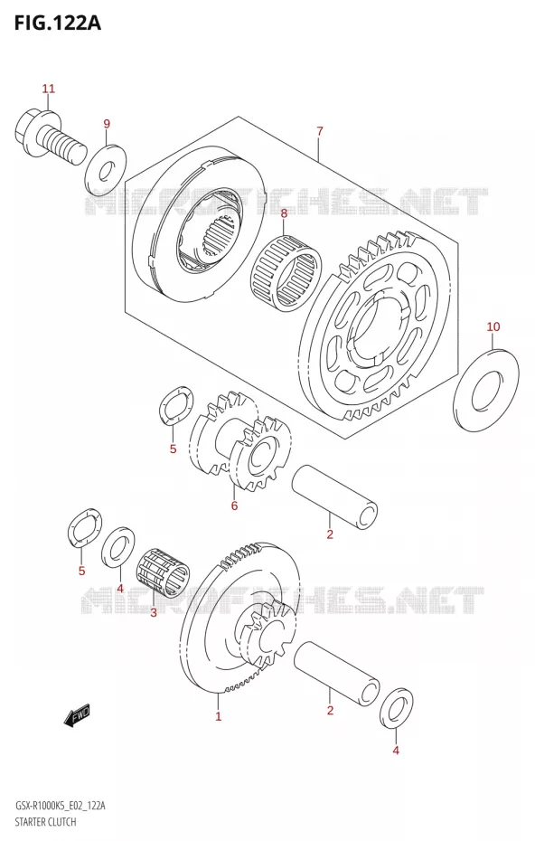 STARTMOTOR KOPPELINGS Suzuki MOTO 1000 GSX-R 2005  GSX-R1000 K5 (E24)