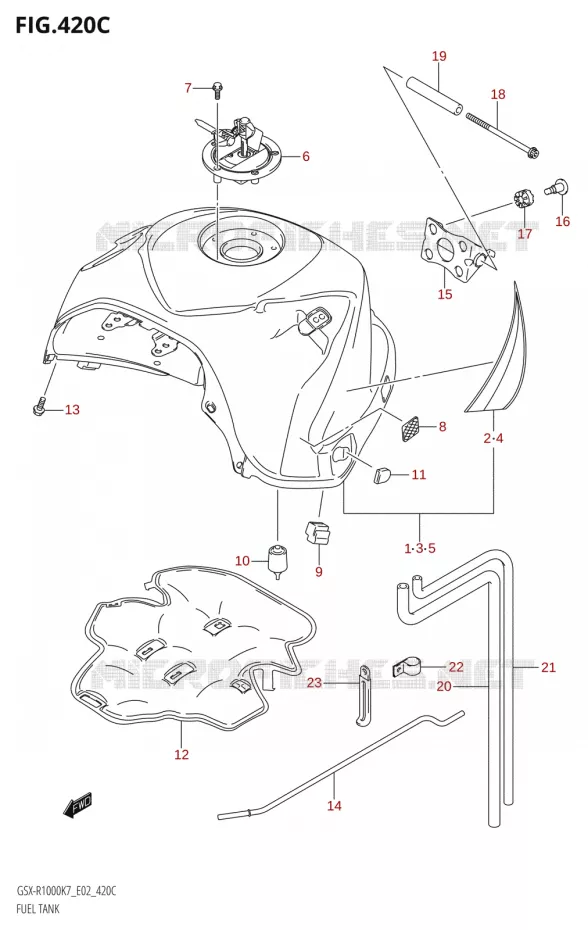 BENZINETANKSX-R1000:K7:(E24,P37)) Suzuki MOTO 1000 GSX-R 2008  GSX-R1000 K8 (P37)