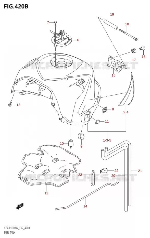 BENZINETANKSX-R1000U2:K7:E19) Suzuki MOTO 1000 GSX-R 2008  GSX-R1000 K8 (E51)