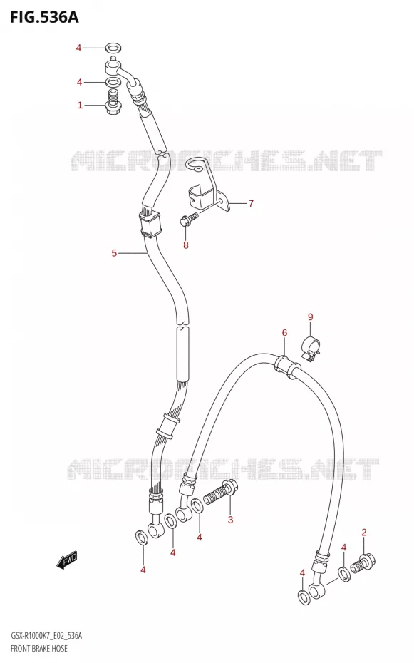 FRONT REMSLANG Suzuki MOTO 1000 GSX-R 2008  GSX-R1000 K8 (E02)