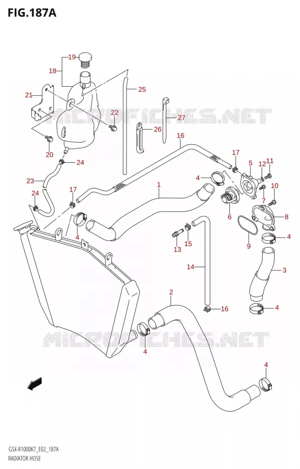 RADIATOR SLANG - EXPANSIEVAT Suzuki MOTO 1000 GSX-R 2008  GSX-R1000 K8 (E51)