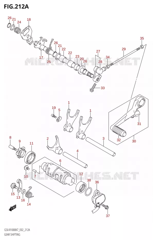 SCHAKELEN ASSY Suzuki MOTO 1000 GSX-R 2008  GSX-R1000 K8 (E19)