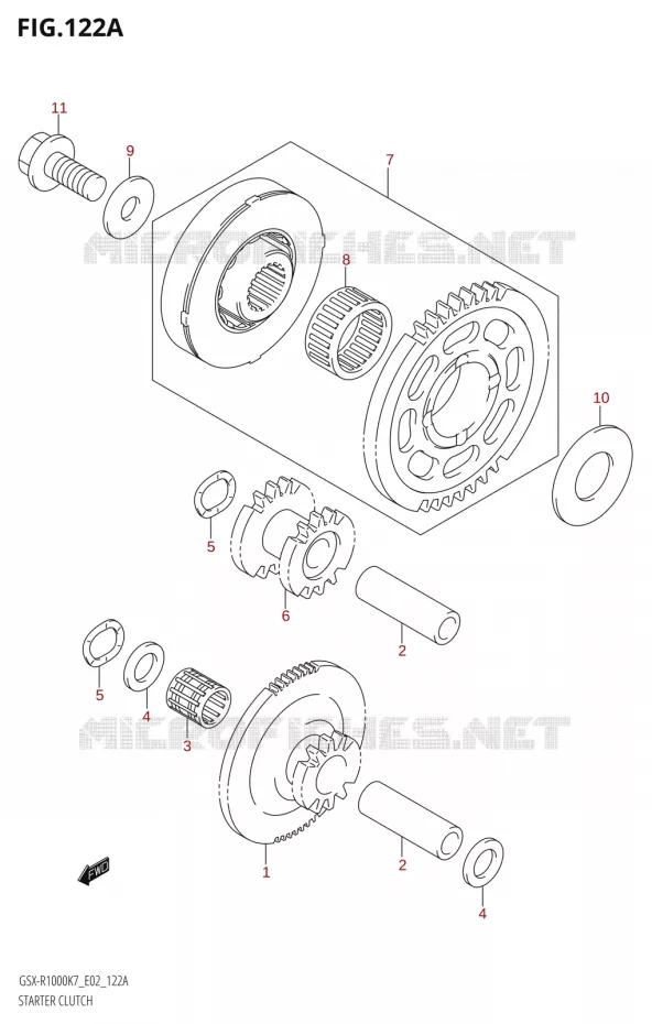 STARTMOTOR KOPPELINGS Suzuki MOTO 1000 GSX-R 2008  GSX-R1000 K8 (E24)