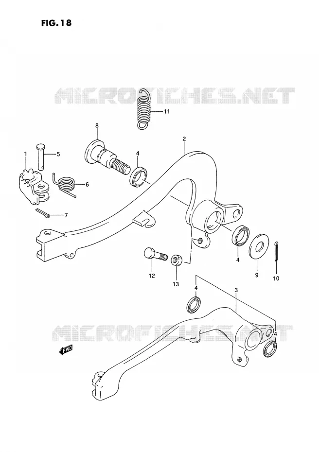 ACHTERREM Suzuki MOTO 125 RM 1995  RM125 S (E02,E04,E24)
