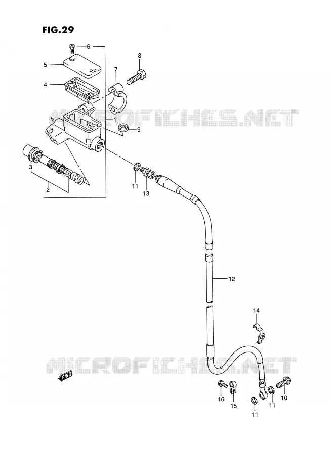 FRONT HOOFDREMCILINDER Suzuki MOTO 125 RM 1995  RM125 S (E02,E04,E24)