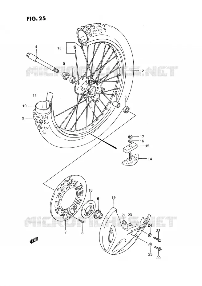 VOORWIEL Suzuki MOTO 125 RM 1995  RM125 S (E02,E04,E24)