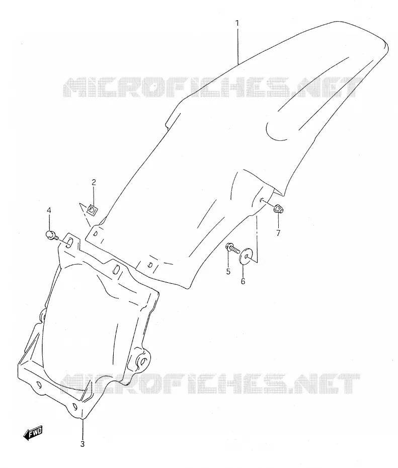 ACHTERSPATBORDE P / R / S) Suzuki MOTO 125 RM 1995  RM125 S (E03,E28,E33)
