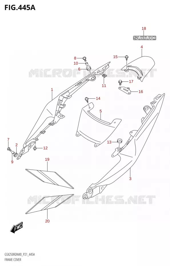 ACHTER KUIP Suzuki MOTO 250 GSX-R 2020  GSX250RZA M0 P21