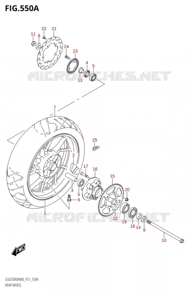 ACHTERWIEL Suzuki MOTO 250 GSX-R 2020  GSX250RZA M0 P21