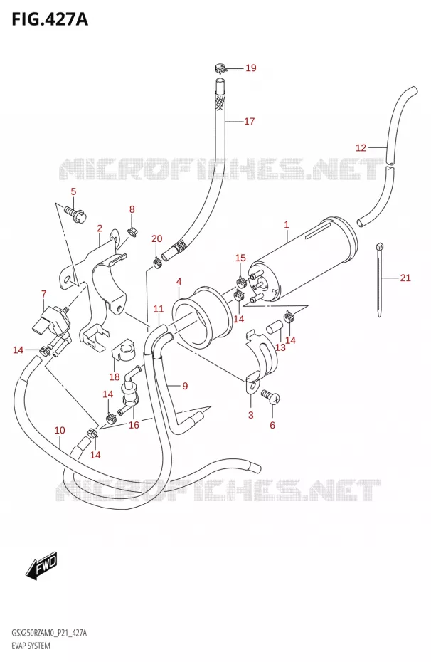 FUEL EVAP SYSTEM Suzuki MOTO 250 GSX-R 2020  GSX250RZA M0 P21