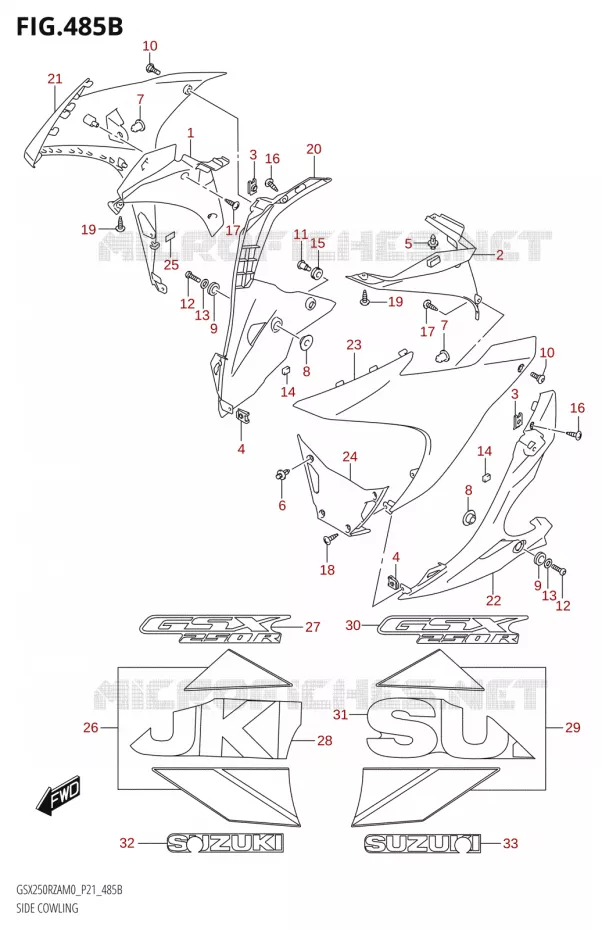 SIDE KUIPNG (FOR QHW) Suzuki MOTO 250 GSX-R 2020  GSX250RZA M0 P21