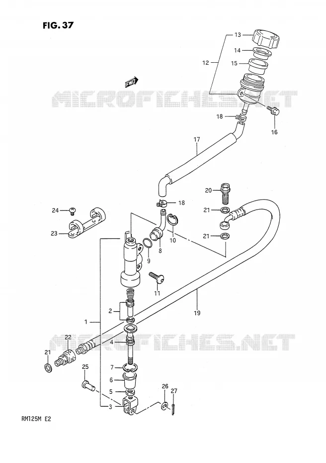 ACHTER HOOFDREMCILINDER (MODELE K) Suzuki MOTO 125 RM 1991  RM125 M (E02,E04,E24)