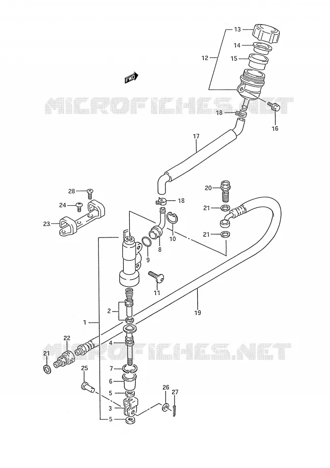 ACHTER HOOFDREMCILINDER (MODELE K) Suzuki MOTO 250 RM 1992  RM250 N (E03,E28,E33)