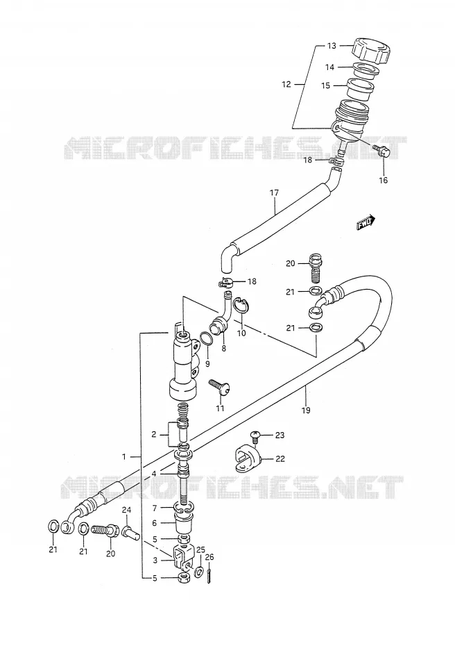 ACHTER HOOFDREMCILINDER (MODELE L) Suzuki MOTO 250 RM 1992  RM250 N (E03,E28,E33)