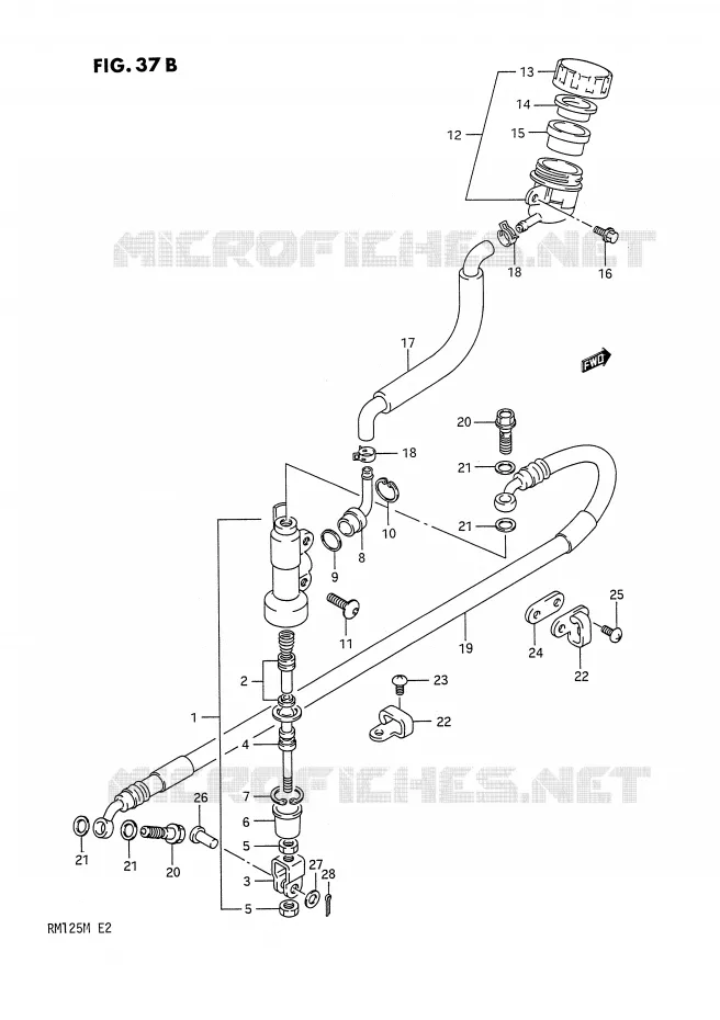 ACHTER HOOFDREMCILINDER (MODELE M) Suzuki MOTO 125 RM 1990  RM125L(E2)