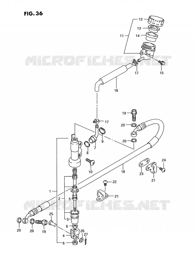 ACHTER HOOFDREMCILINDER (MODELE N) Suzuki MOTO 125 RM 1992  RM125N(E3)