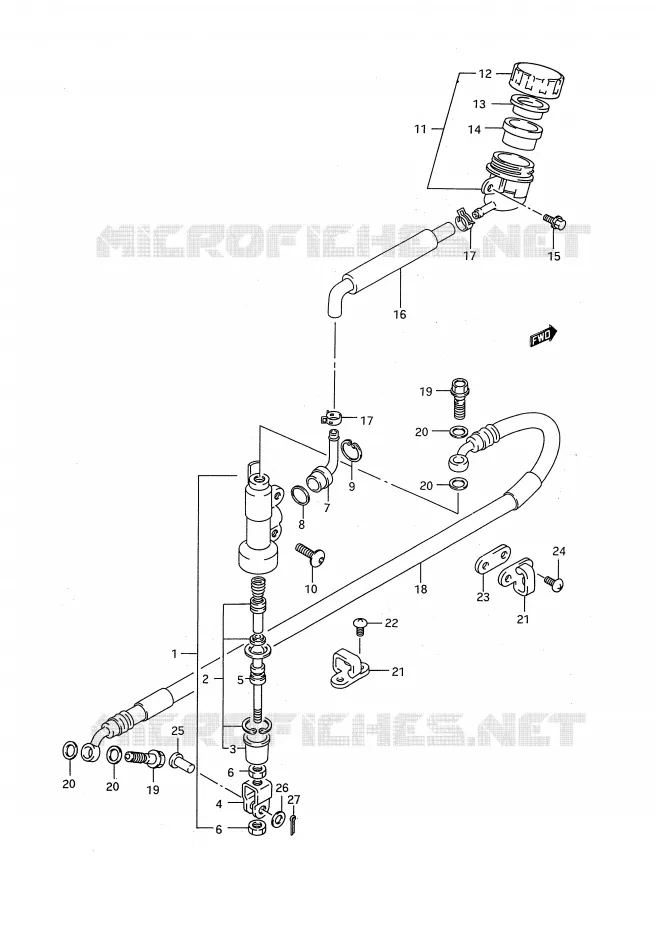 ACHTER HOOFDREMCILINDER (MODELE N) Suzuki MOTO 125 RM 1993  RM125P(E28)