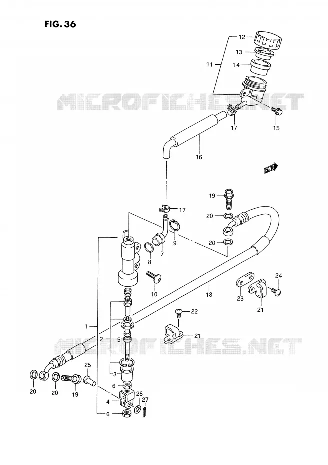 ACHTER HOOFDREMCILINDER (MODELE N) Suzuki MOTO 125 RM 1994  RM125R(E2)