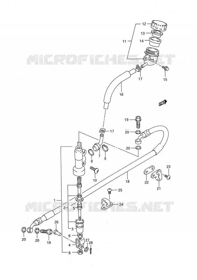 ACHTER HOOFDREMCILINDER (MODELE P/R/S) Suzuki MOTO 125 RM 1993  RM125P(E28)