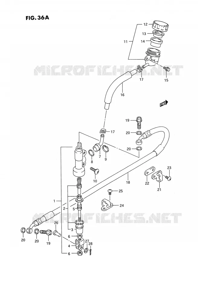ACHTER HOOFDREMCILINDER (MODELE P/R/S) Suzuki MOTO 125 RM 1993  RM125P(E3)