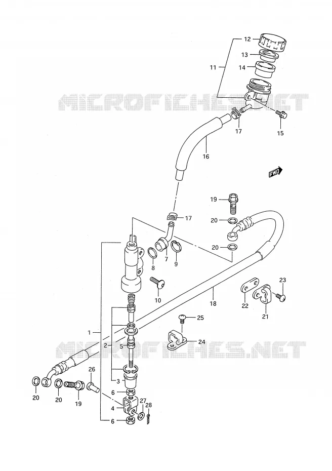 ACHTER HOOFDREMCILINDER Suzuki MOTO 250 RM 1995  RM250S(E28)