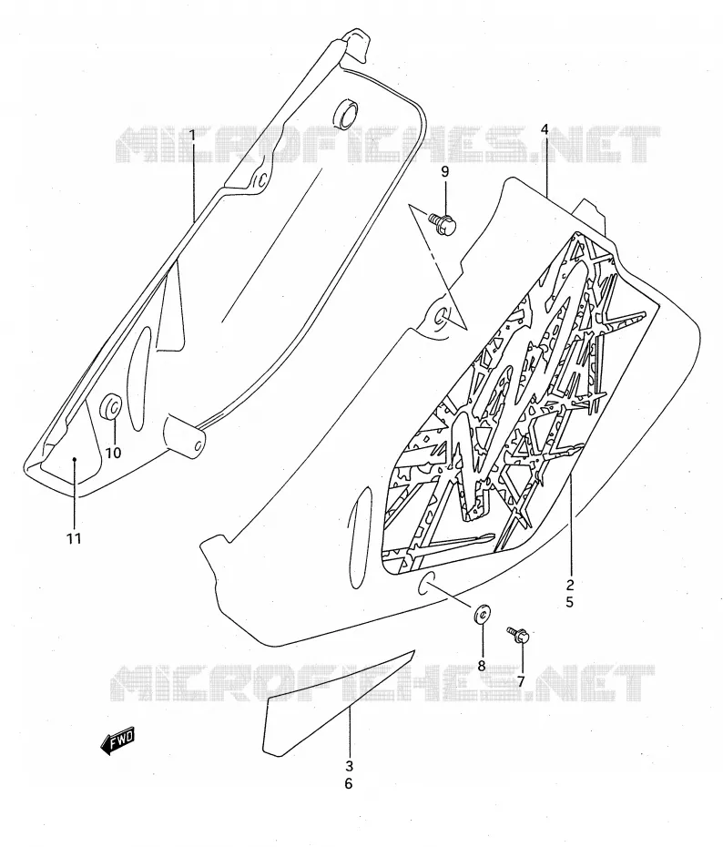 ACHTER KUIP  (MODELE P/R/S) Suzuki MOTO 125 RM 1995  RM125S(E28)