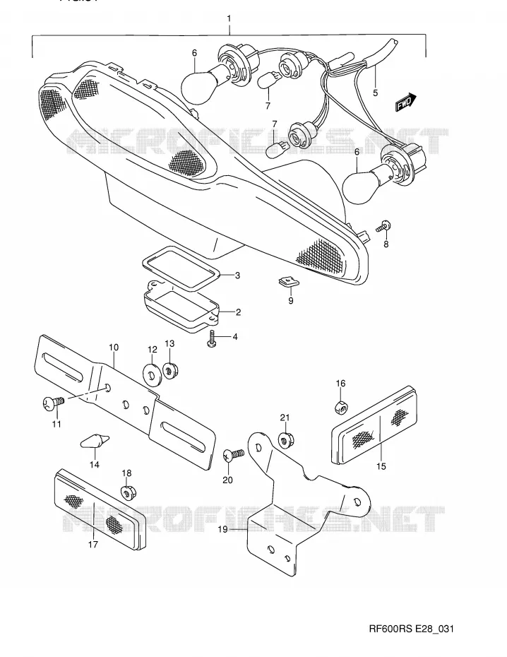 ACHTERLICHT Suzuki MOTO 600 RF 1994  RF600RR(E28)