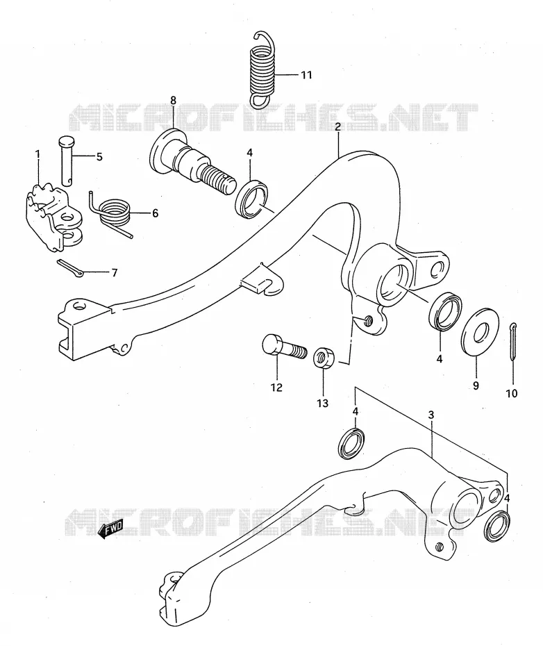ACHTERREM Suzuki MOTO 125 RM 1992  RM125N(E28)