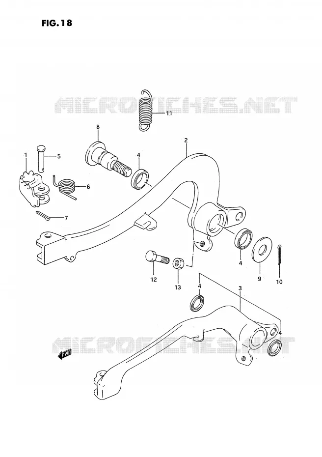 ACHTERREM Suzuki MOTO 125 RM 1993  RM125P(E3)