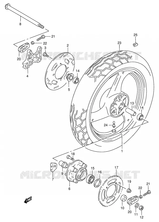 ACHTERWIEL Suzuki MOTO 125 RG 1999  RG125FX(E6)