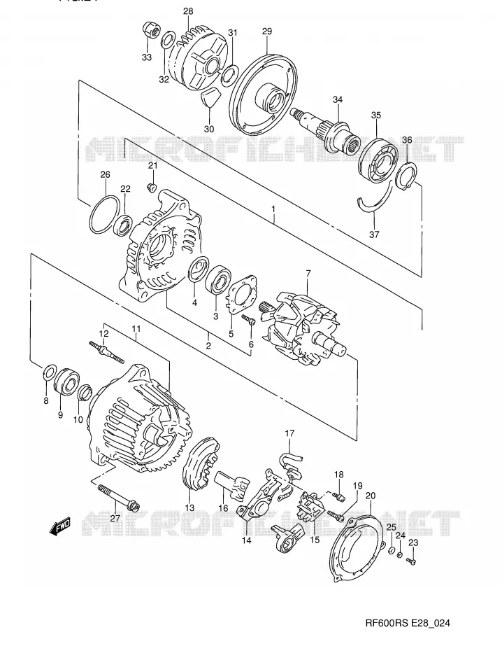 ALTERNATOR (MODELE P/R) Suzuki MOTO 600 RF 1993  RF600RP(E28)