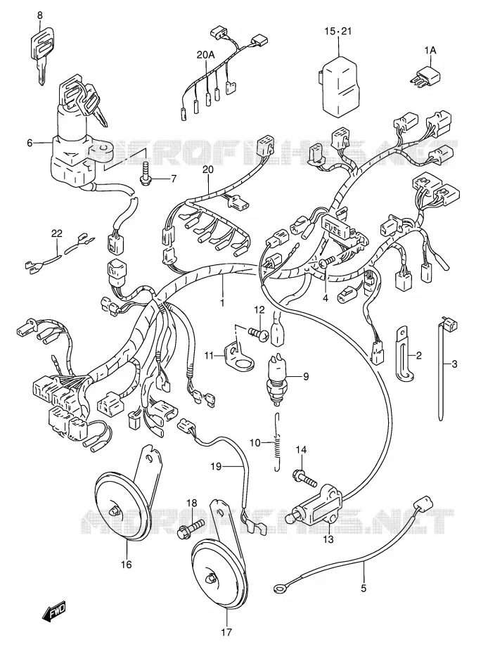 BEDRADING (MODELE S/T/V) Suzuki MOTO 600 RF 1994  RF600RR(E2)