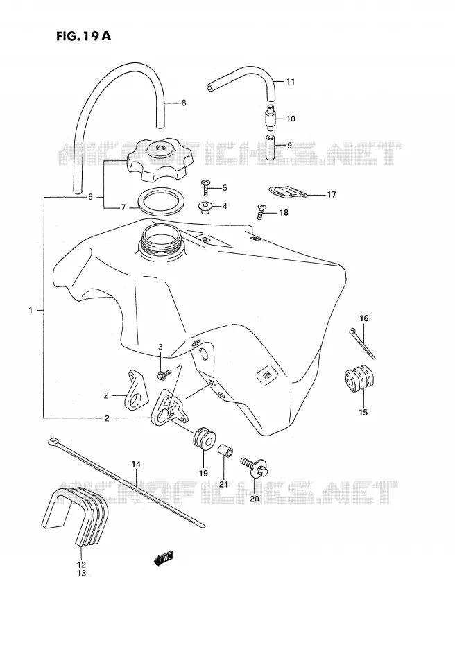 BENZINETANK (MODELE P/R/S) Suzuki MOTO 125 RM 1994  RM125R(E3)