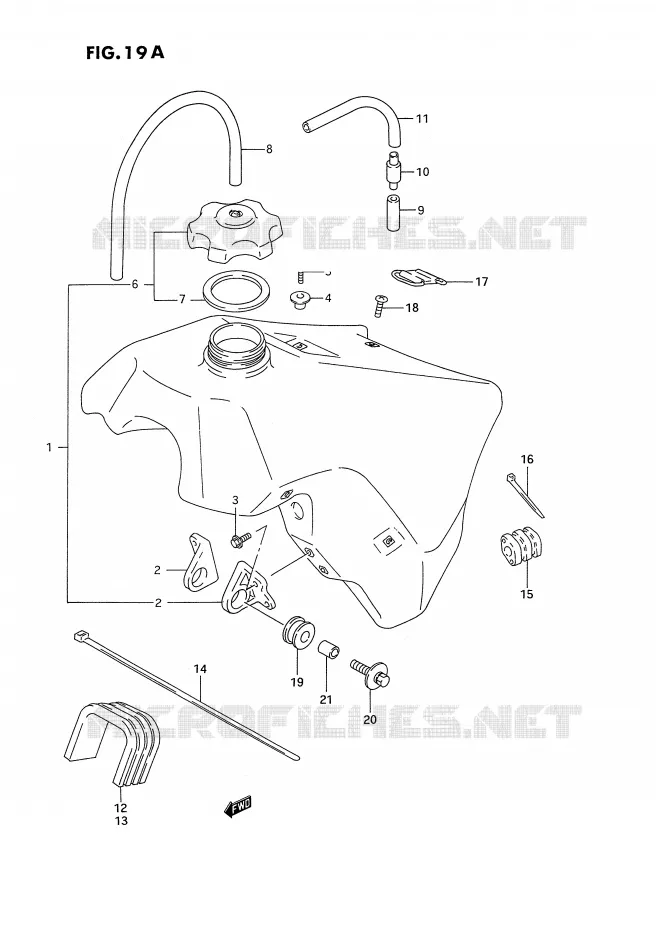 BENZINETANK (MODELE P/R/S) Suzuki MOTO 125 RM 1995  RM125S(E2)