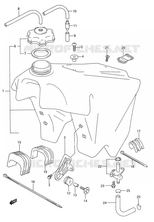 BENZINETANK (MODELE P/R) Suzuki MOTO 250 RM 1995  RM250S(E28)