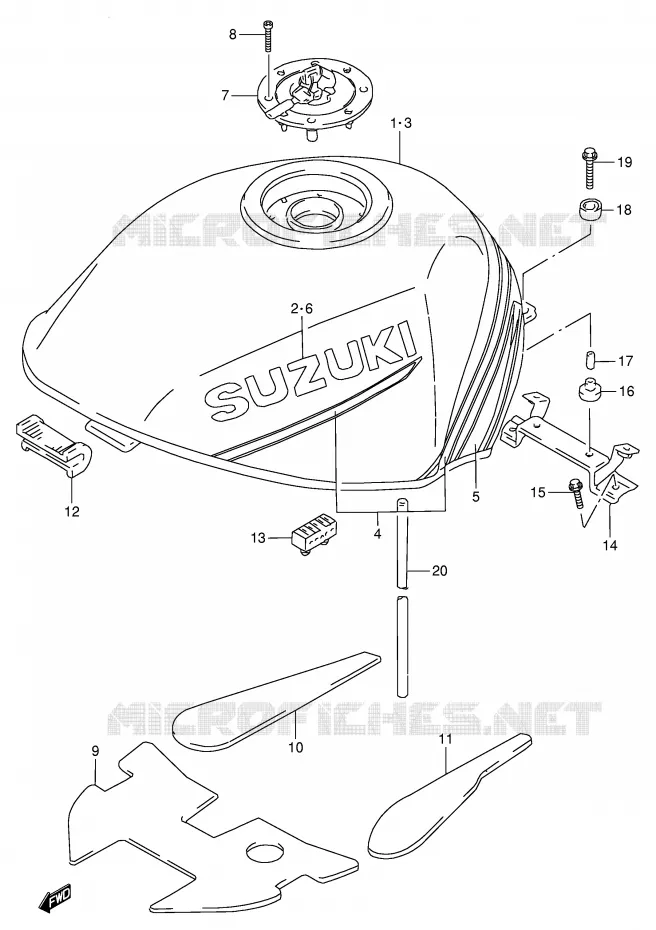 BENZINETANK (MODELE R/S) Suzuki MOTO 900 RF 1994  RF900RR(E2)