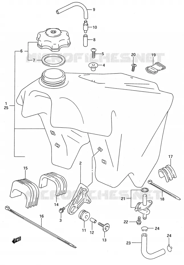 BENZINETANK (MODELE S) Suzuki MOTO 250 RM 1994  RM250R(E28)