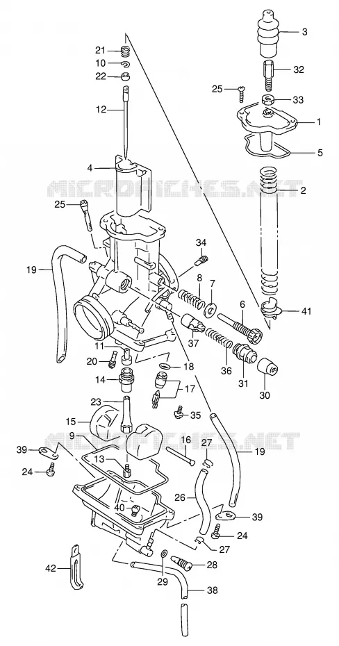 CARBURATOR (MODELE N/P/R : E15,E18) Suzuki MOTO 125 RG 1994  RG125FR(E18)
