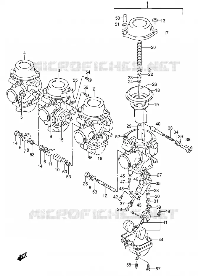 CARBURATOR (MODELE P/R) Suzuki MOTO 600 RF 1994  RF600RR(E2)