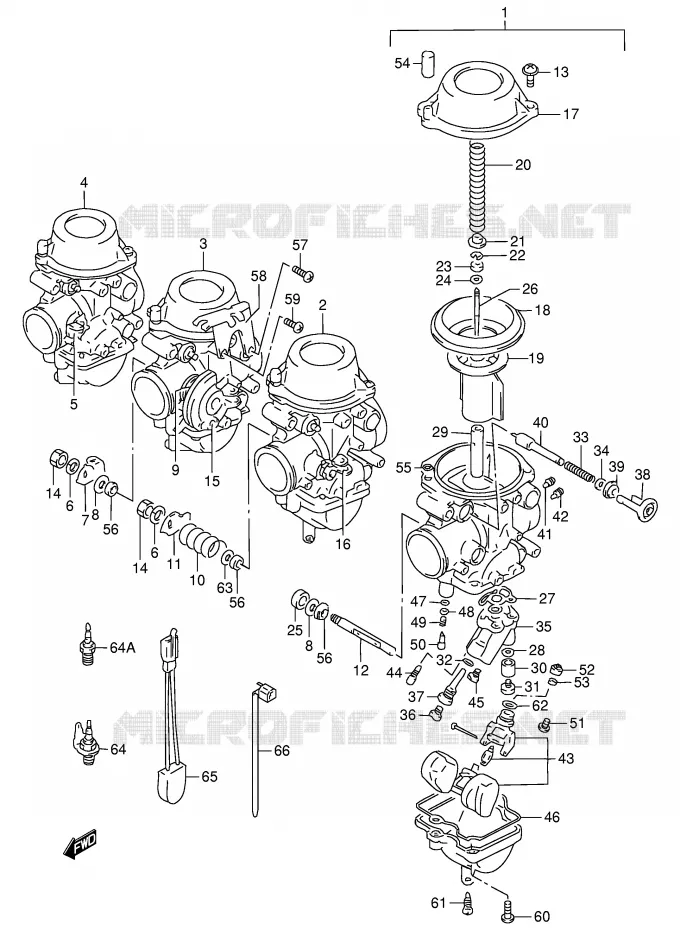 CARBURATOR (MODELE R/S) Suzuki MOTO 900 RF 1997  RF900RV(E2)