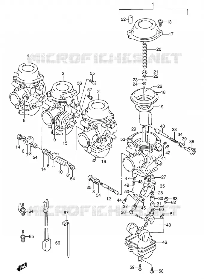 CARBURATOR (MODELE T/V) Suzuki MOTO 600 RF 1997  RF600RUV(E2)
