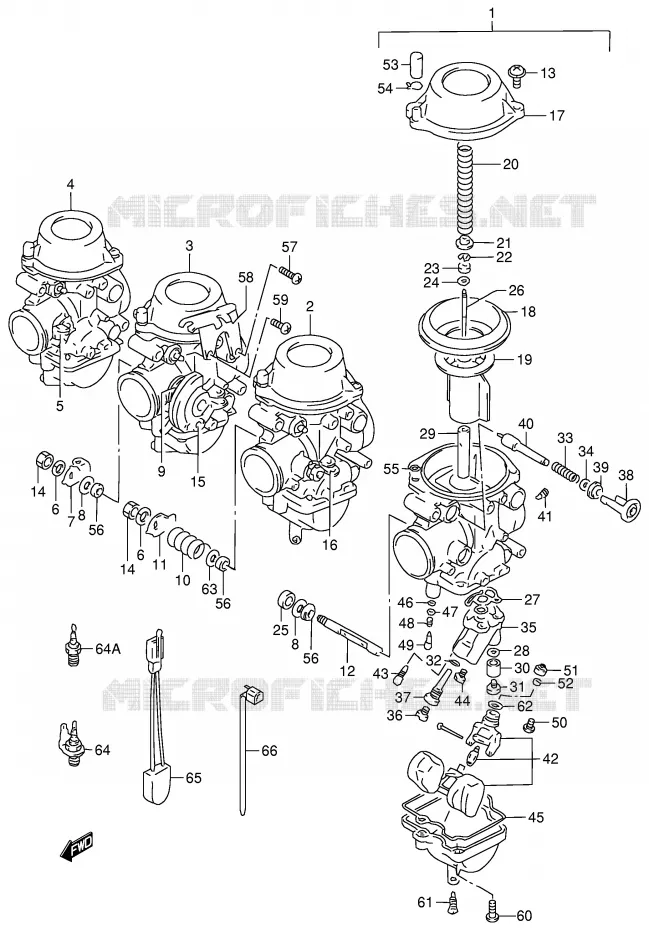 CARBURATOR (MODELE T/V/W) Suzuki MOTO 900 RF 1997  RF900RV(E2)